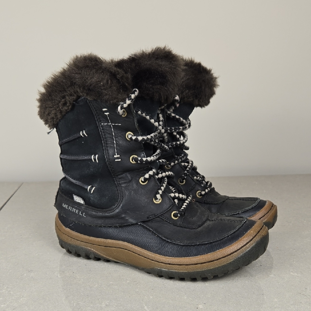 Merrell Decora Sonata Rugged Casual Cozy Leather Suede Winter Boots, Size 6.5